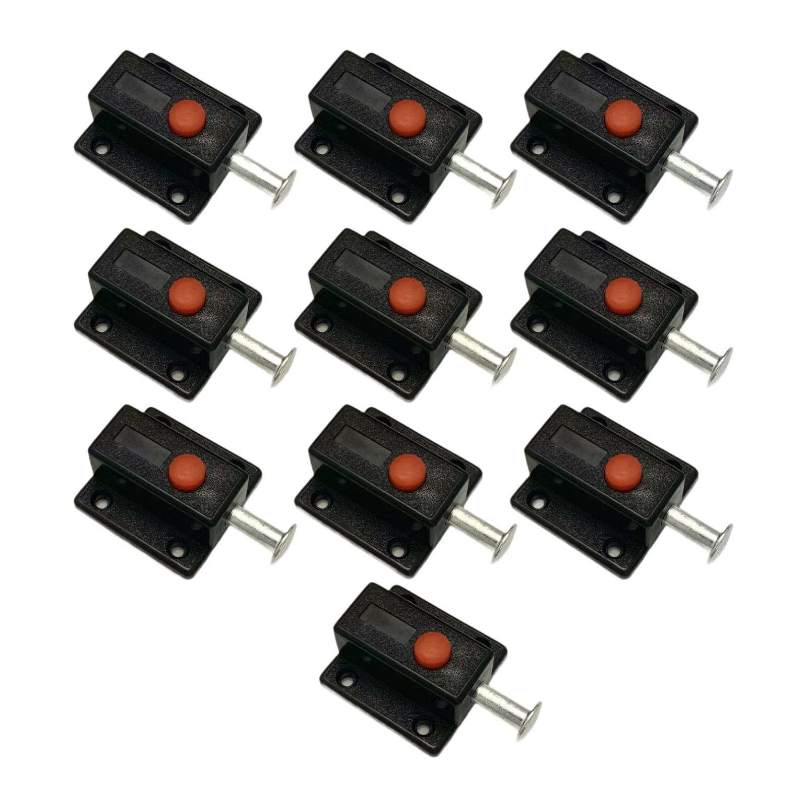 

10 Pieces Spring Loaded Press Button Sliding Lock Barrel Bolt Barrel Bolt чорний