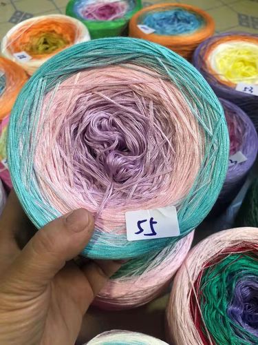 300g Organic Lace Cotton Blend Cake Roll Long Section Dyeing Yarn Hand-woven Shawl Scarf Skirt Hat Crochet Wool