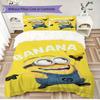 Classic Minions Printed Bedding Set 3PCS Cartoon Character Duvet Cover Pillowcase For Children Teens Room Home Decor