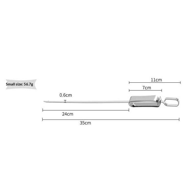 1Pcs Kabob Skewers For Grilling Stainless Steel Flat Bbq Skewers With Quick Release Metal Sliding Handle