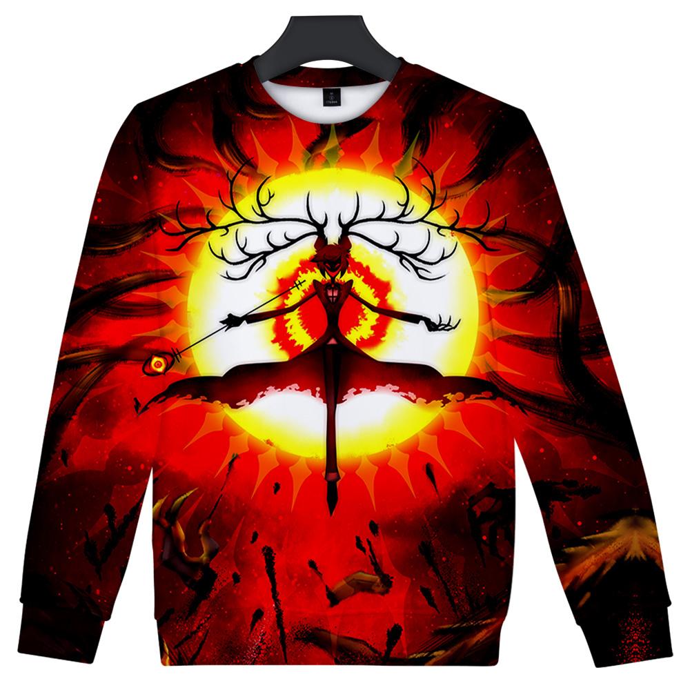 10 Colors Women Men's Hazbin Hotel Anime Print Hoodies Round Neck Sweatshirts Man Travel Pullover Male Top Streetwear Outdoor Tracksuit