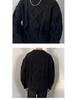 Men's Casual Loose Fit Cable Knit Sweater - Black Autumn/Winter