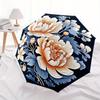1pc Floral Design Automatic Folding Umbrella, 8-Rib Sturdy Canopy, Portable Travel Umbrella for Outdoor Use,132