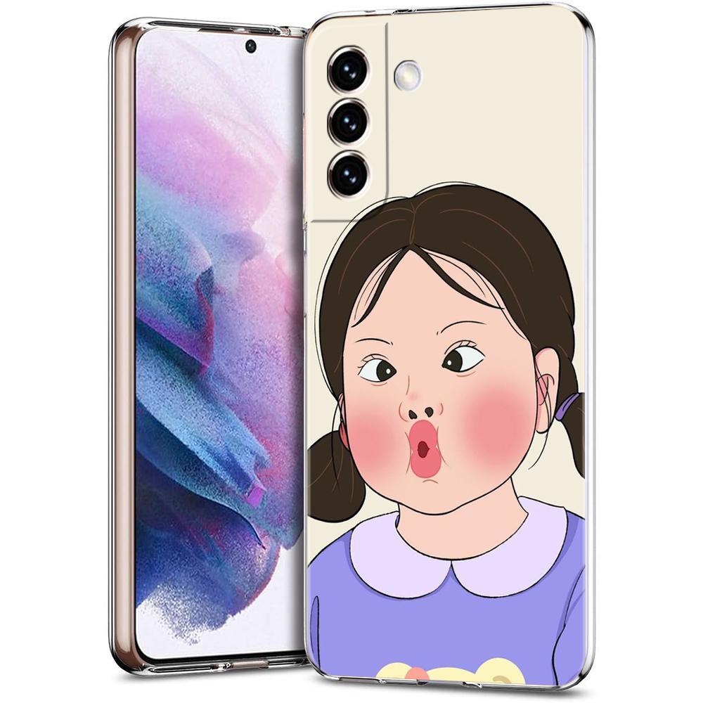 Cartoon Funny Boy Girl Couple Phone Case For Samsung Galaxy S24 Ultra S23 FE S22 S20 S21 5G S10 S9 Plus S10E S8 Soft Clear Cover