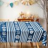 Blue White Ocean Topic Rectangle Table Cloth for Table Decor Kitchen Dining Waterproof Reusable Tablecloth for Table Dining Room