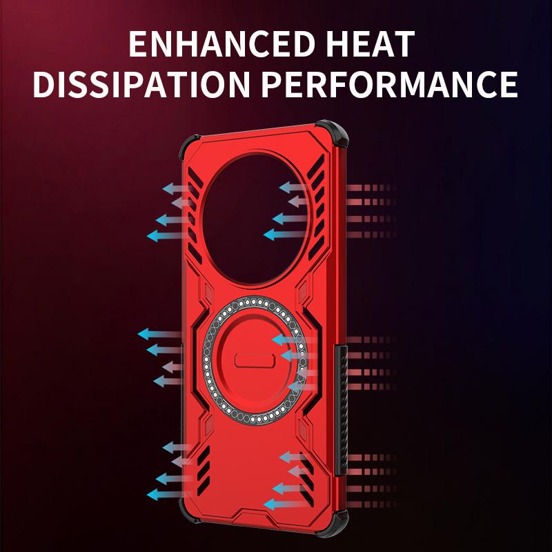Heat Dissipation Armor Shockproof Magnetic Case For Honor X40 X9A X50 X9B Magic 5 Lite Four Corner TPU Frame Plastic Back Cover
