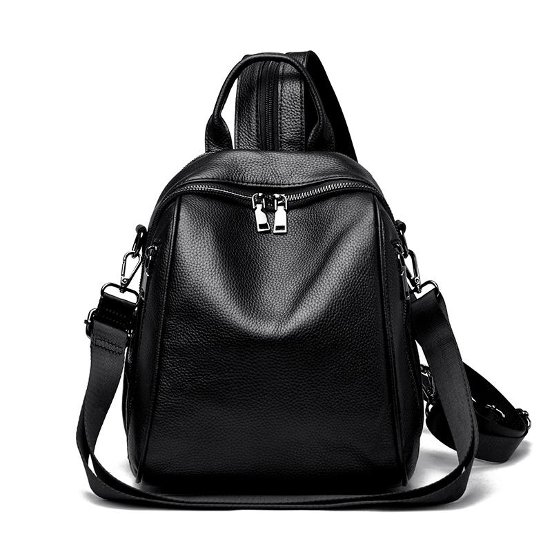 100% Genuine Cowhide Leather Women Backpacks Large Capacity School Back Pack Female Casual Travel Bagpack Cowhide for Girls Sac