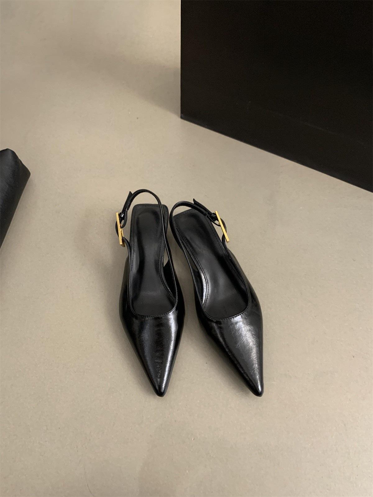 

Высококачественные сексуальные босоножки, женщины носят новые французские темпераментные феи вечернего бриза для поездок на работу, остроносые серебристые туфли-лодочки летом 39 чёрный