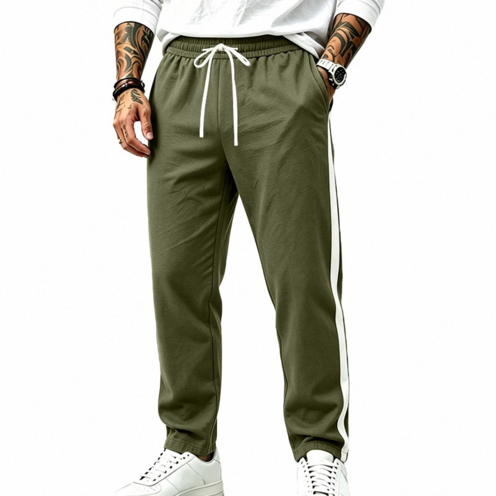 Men s Loose Fit Straight Leg Joggers with Color for Athletic and Casual Wear L
