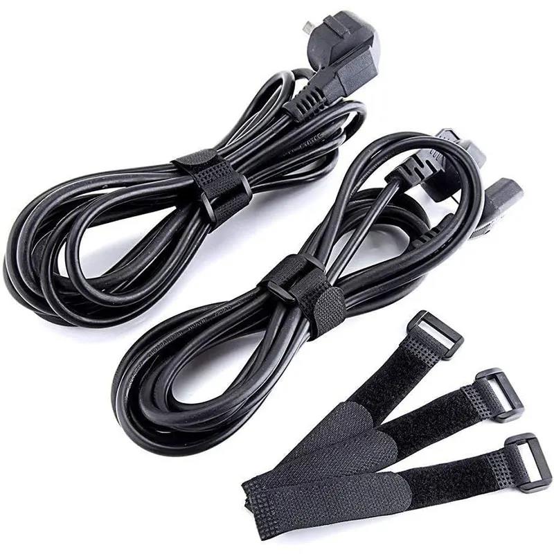 10Pcs Reusable Hook and Loop Cinch Straps Nylon Cable Ties Organizer Adjustable Fastener Securing Cable Straps Cord Management