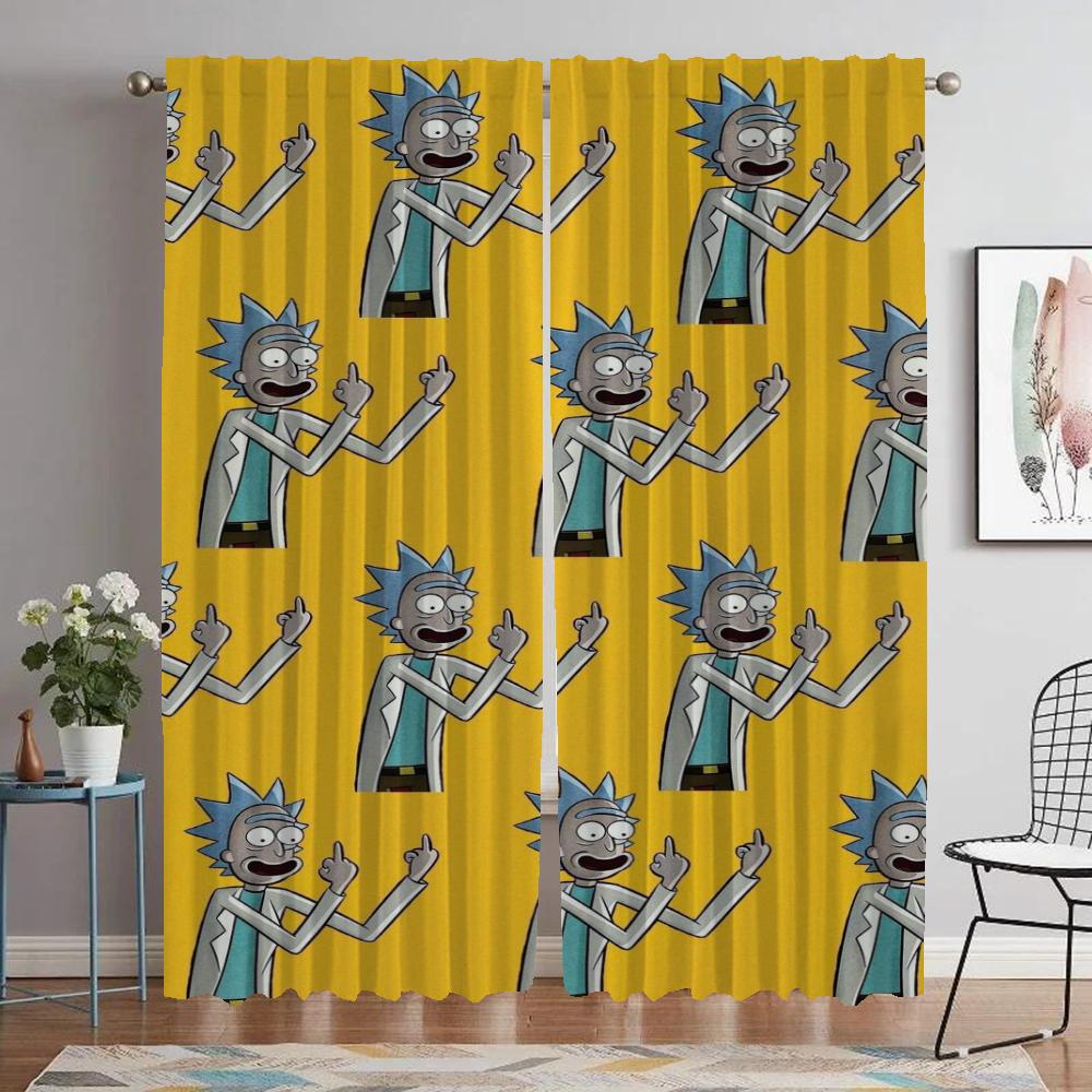 RICKS Anti-mosquito Curtains for Living Room Home Interior Curtains 2 Pieces Partition Halloween Decoration Tulle for Bedroom