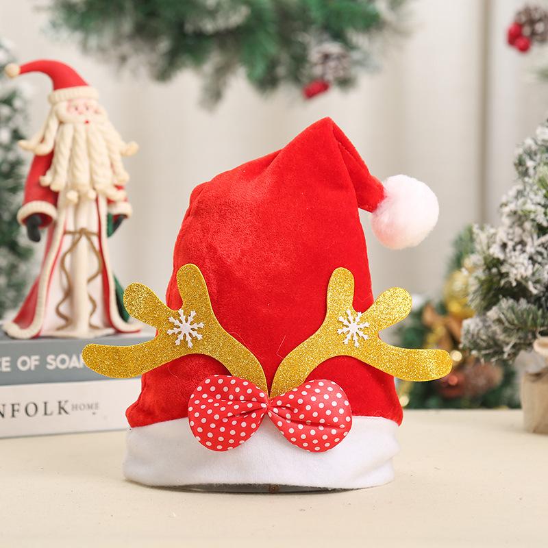 Christmas Gift Christmas Decal Cartoon Christmas Hat Santa Claus Snowman Fawn Glowing Hat Party Decoration
