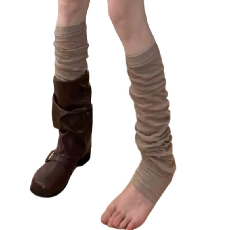 Stretch Leg Warmers Teens Girls Tube Socks Japanese JK Socks Footed Leggings