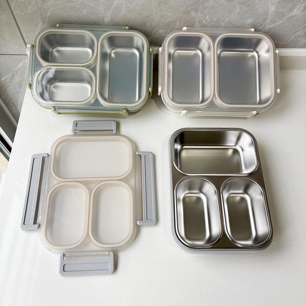 Stainless Steel Lunch Box Eco-Friendly Non-Toxic Divided Tray 25oz Capacity Metal Bento Box Snacks