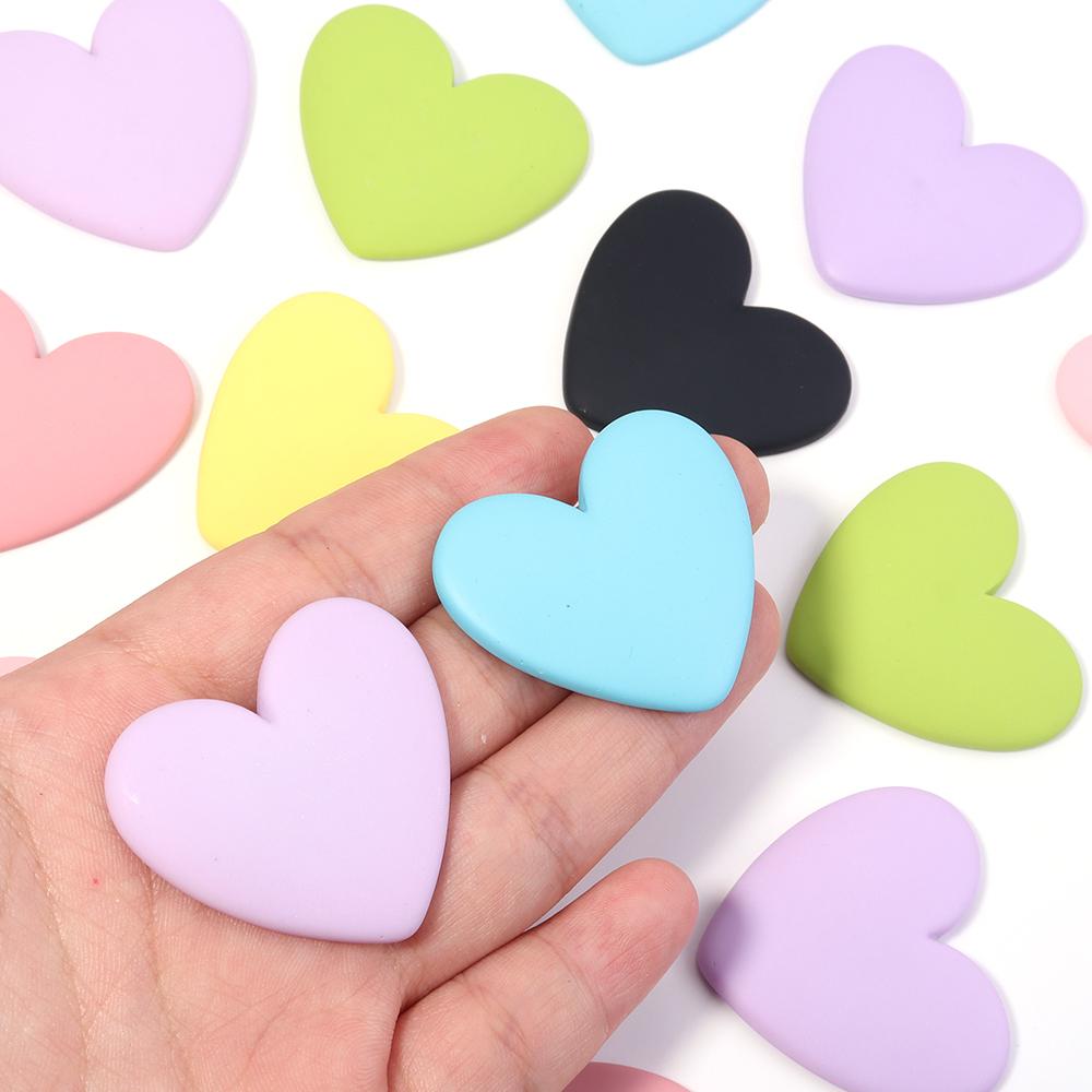 10pcs/lot Colorful Cute Flatback Resin Heart Cabochons DIY Handmade Headwear Hairpin Decoration Jewelry Making Accessories
