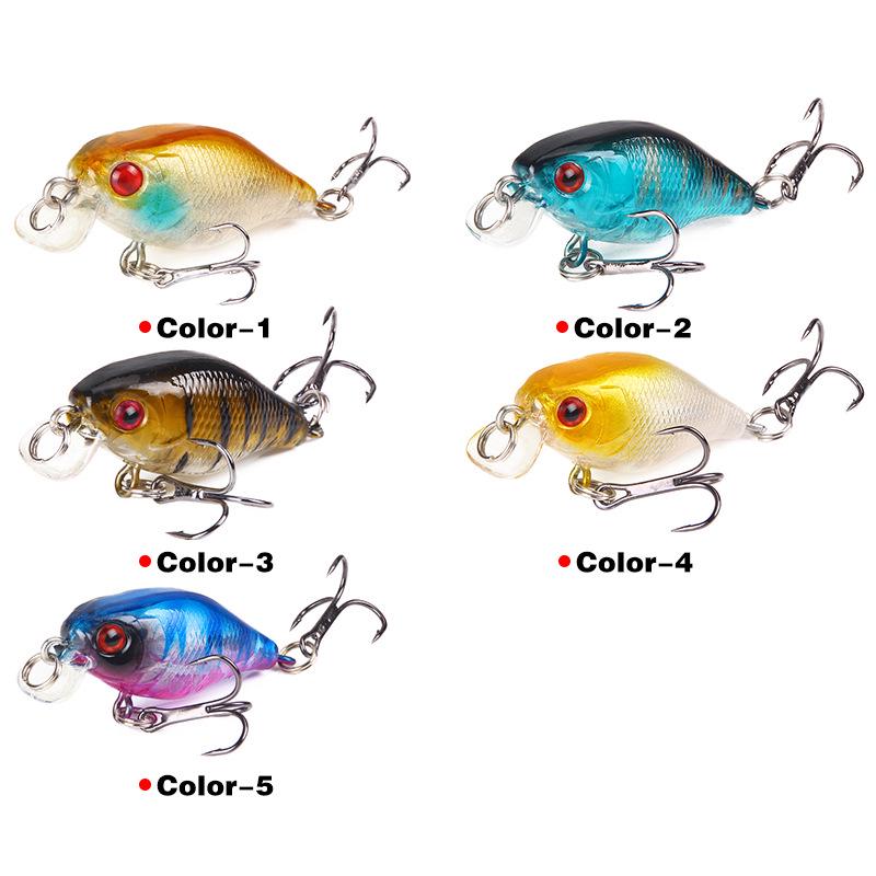 5PCS Little Fat Fish 4cm/4.6g Imitation Fake Fish Bait Hard Bait Fake Bait