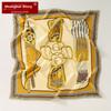 Shanghaigushi Silk Scarf, Mother's Silk Scarf for Women, Handmade Rolled Edge, 100% Mulberry Silk Scarf, Gift Box, Birthday Present, Beige