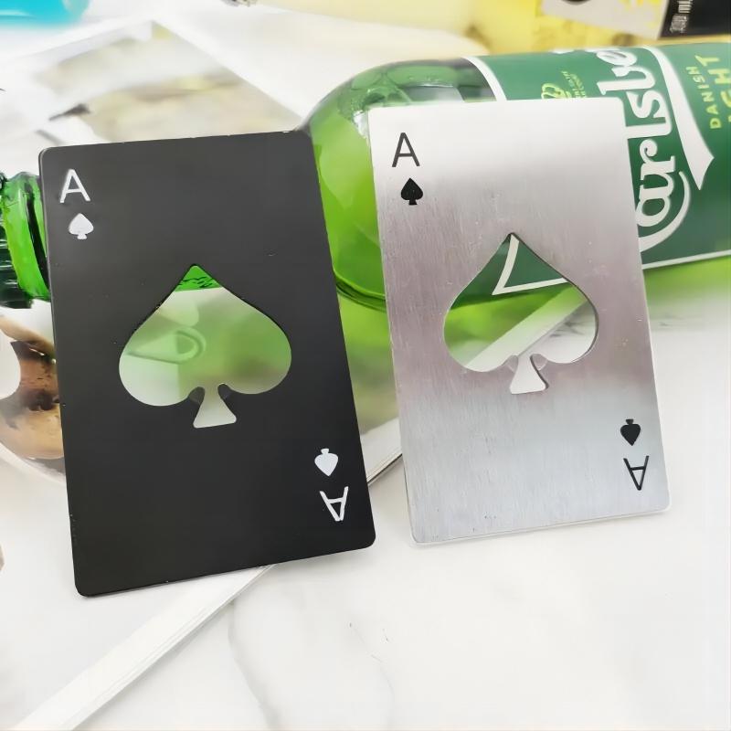 Kreativní pikový otvírák na láhve z nerezové oceli ve tvaru pokerové karty, otvírák na láhve ve tvaru kreditní karty, přenosný barový, restaurační, domácí nástroj