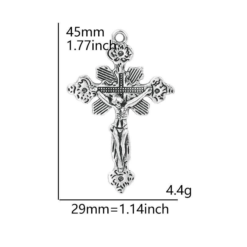 5pcs Silver Color Cross Pendant For Women Men Accessories Crosses Charm Handmade Earring Necklace Anklet Supplies Christ Pendant