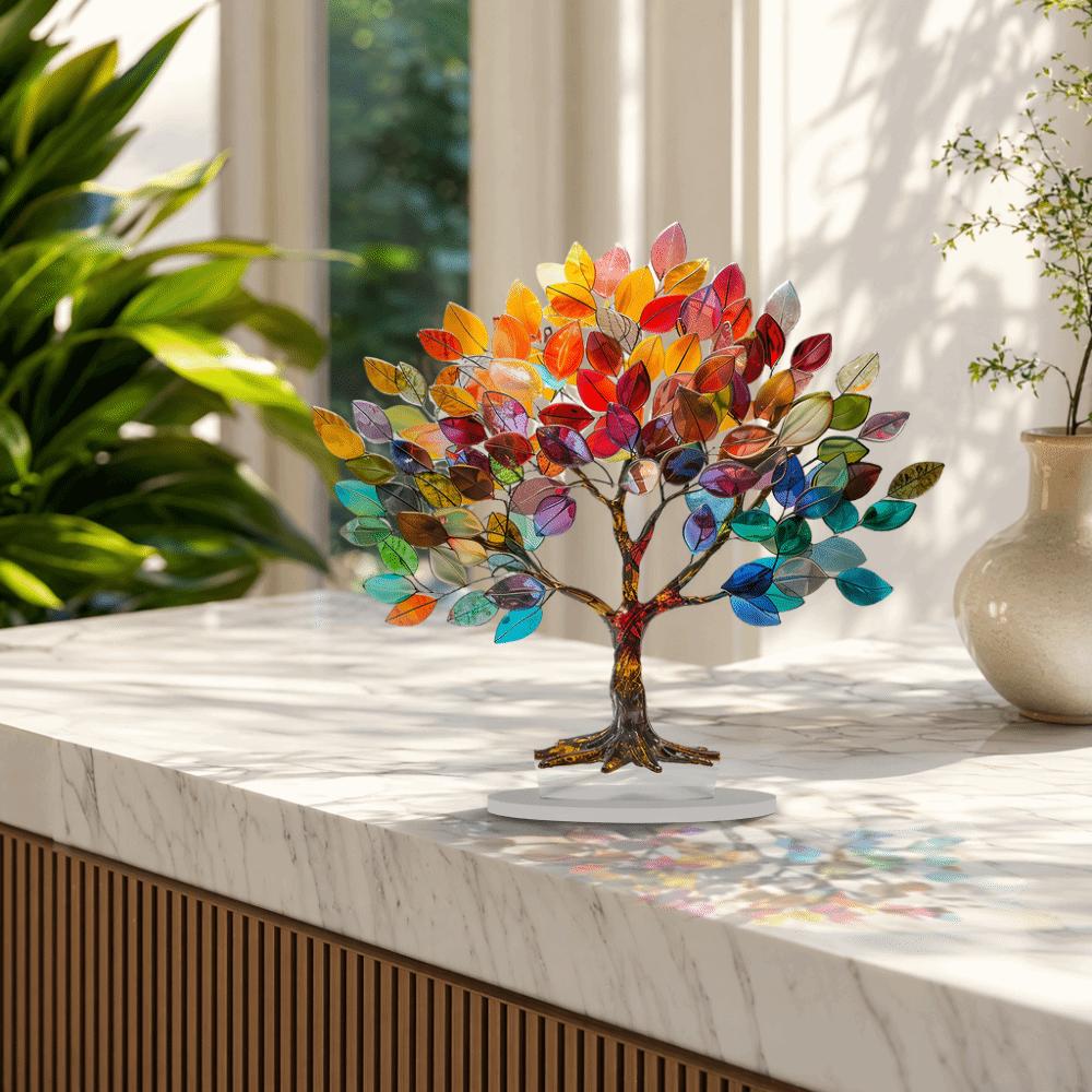 Water Resistant and Wear Resistant 2D Acrylic Tree Cutout Desktop Ornament