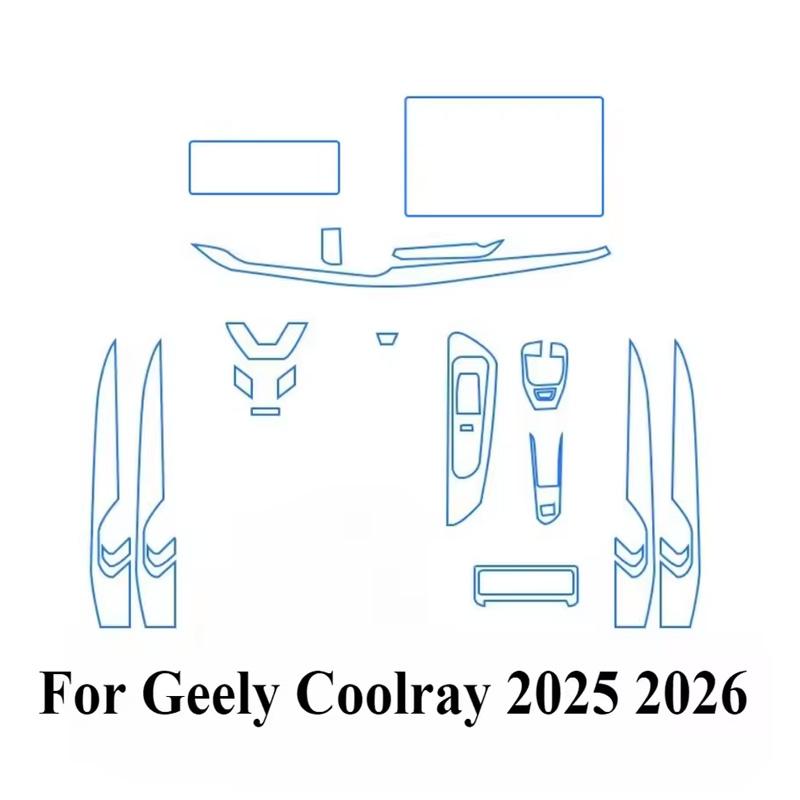 PPF Protection Film For Geely Coolray 2025 2026 Accessories Interior Transparent TPU LCD Navigation Gear Panel Center Console