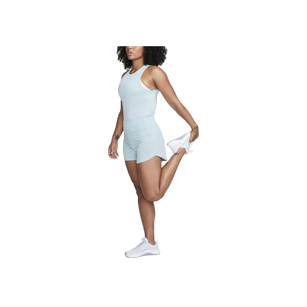 Nike Bliss Solid High Waist Straight Regular Shorts Women Shorts Cyan DX6018-442