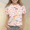 Kids Animal Print Crew Neck Short Sleeve Casual Loose Fit T Shirt Top for Children Soft Comfortable Fabric Suitable for Everyday Wear