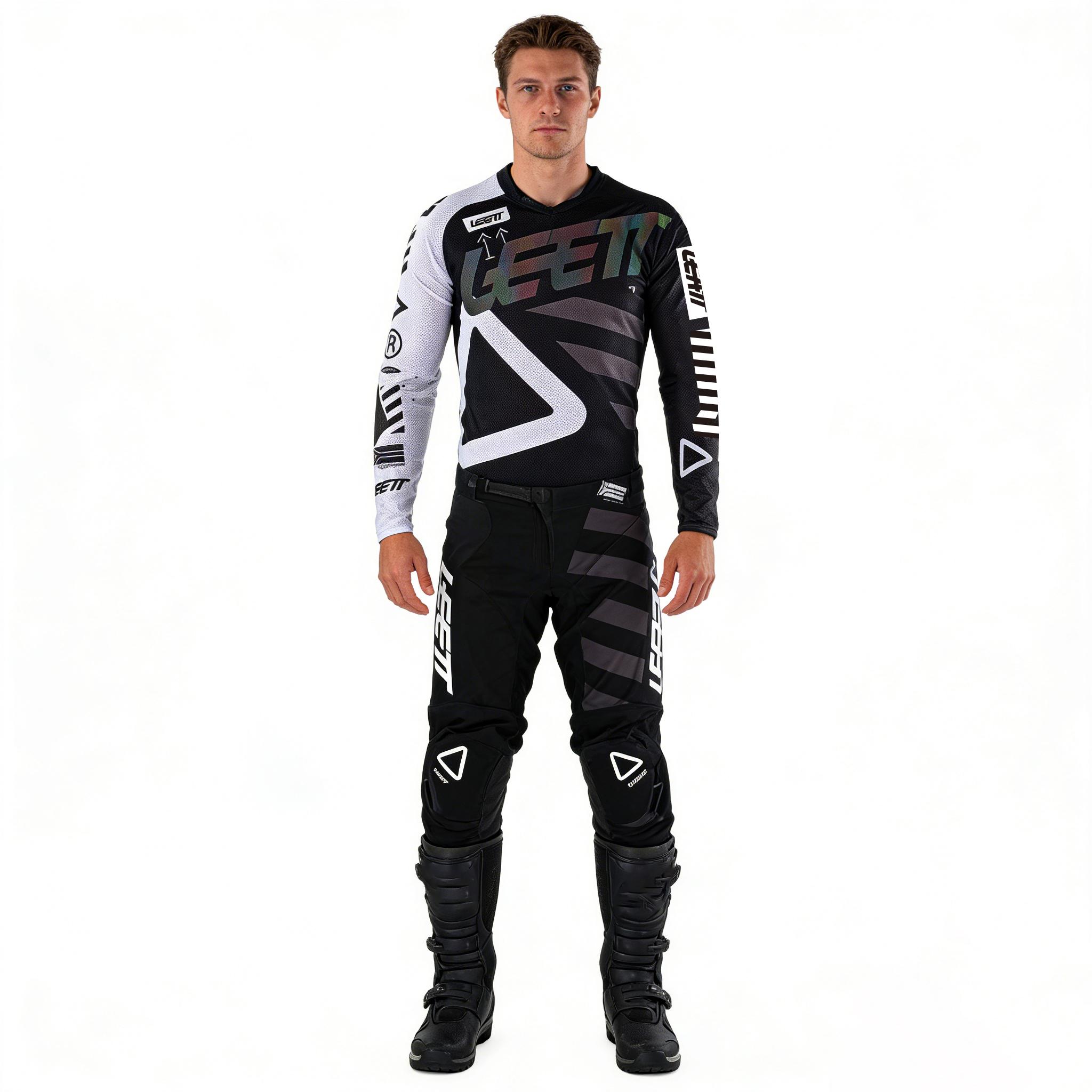 НОВЫЙ 2026 LEETT MOTO эндуро мотокросс комплект экипировки mx джерси штаны зеленая мотоциклетная одежда mtb carracing костюм Внедорожное оборудование S - 30 чёрный