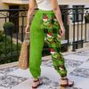 Women's Casual Fashion Christmas Print Sweatpants With Drawstring Waistband And Cuffed Legs