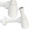 Niedrige Siphon für Waschbecken / Flaschenbidet. Halbsiphon für Waschbecken, weiß, röhrenförmig