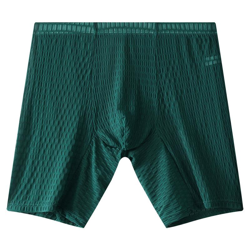 Ultra Sheer Boxer Trunks Lengthen Underwear Men Sexy Bulge Pouch Underpants Cooling Shorts Summer Knickers Gym Sport Panties