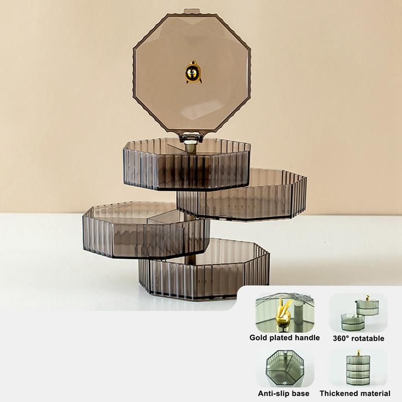 Four-tier Rotatable Jewelry Organizer Jewelry Box Acrylic Earring/Bracelet/Necklace Box