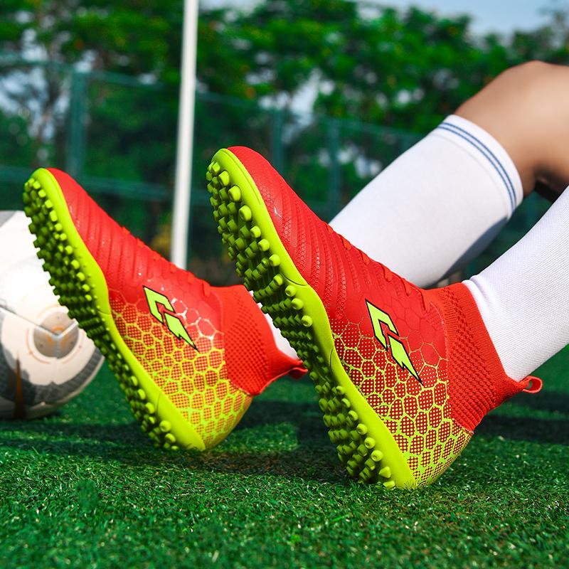 Unisex High Top Elastic Sock Mouth Soccer Shoes Outdoor Nail Sports Soccer Boots Large Size Youth Sports Kids Soccer Boots