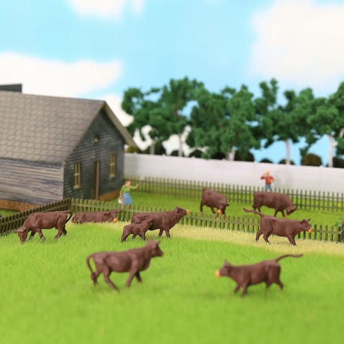 1:87 Scale Cow Models, 36-Piece Set, for Architectural Use in Farms, Ranches, and Cow Farms, Micro Landscapes, and Decorative Layouts, Dioramas, Educa