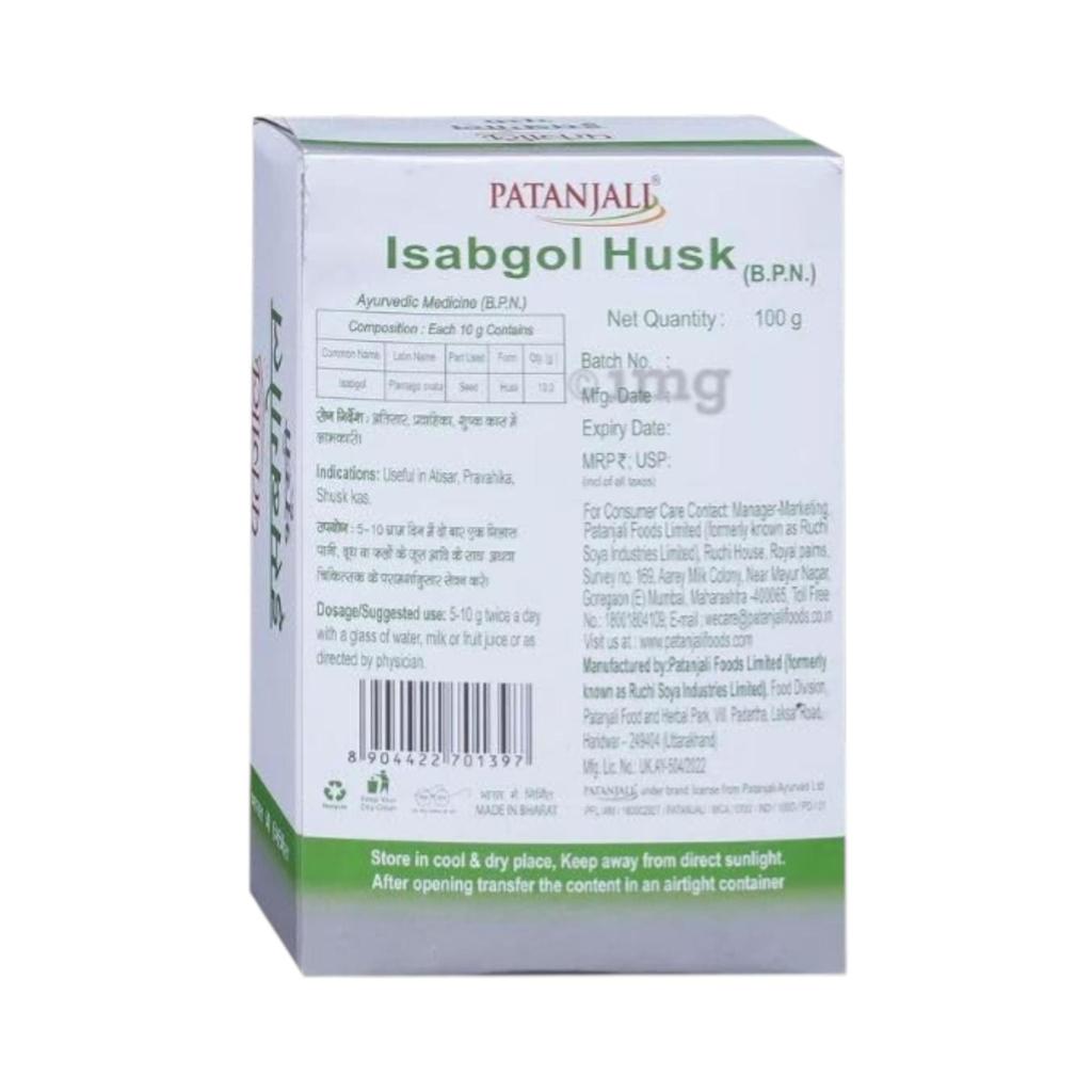 Patanjali General Isabgol Husk 100Gm Pack Of 1 | Natural Fiber Supplement For Digestive Health