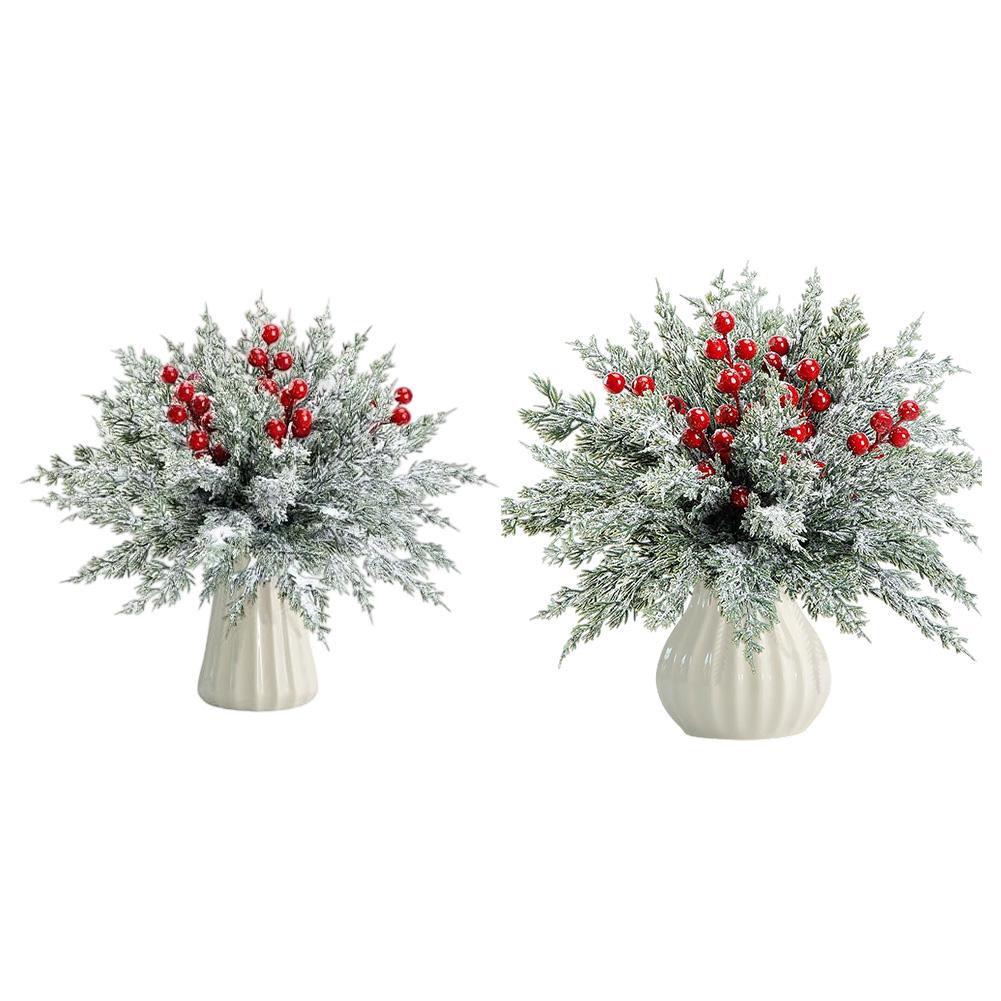 Artificial Christmas Holiday Decor Christmas And New Year Artificial Plant 10 Inch Branches 7 Inch Berry Stems