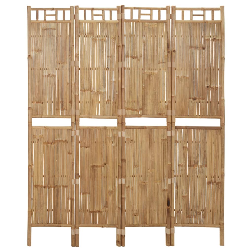 4-teiliger Bambus-Raumteiler 160 x 180 cm