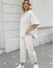 2025 Euro-American Spring/Summer Solid Color Two-Piece: Versatile Wide-Leg Pants & Top Set