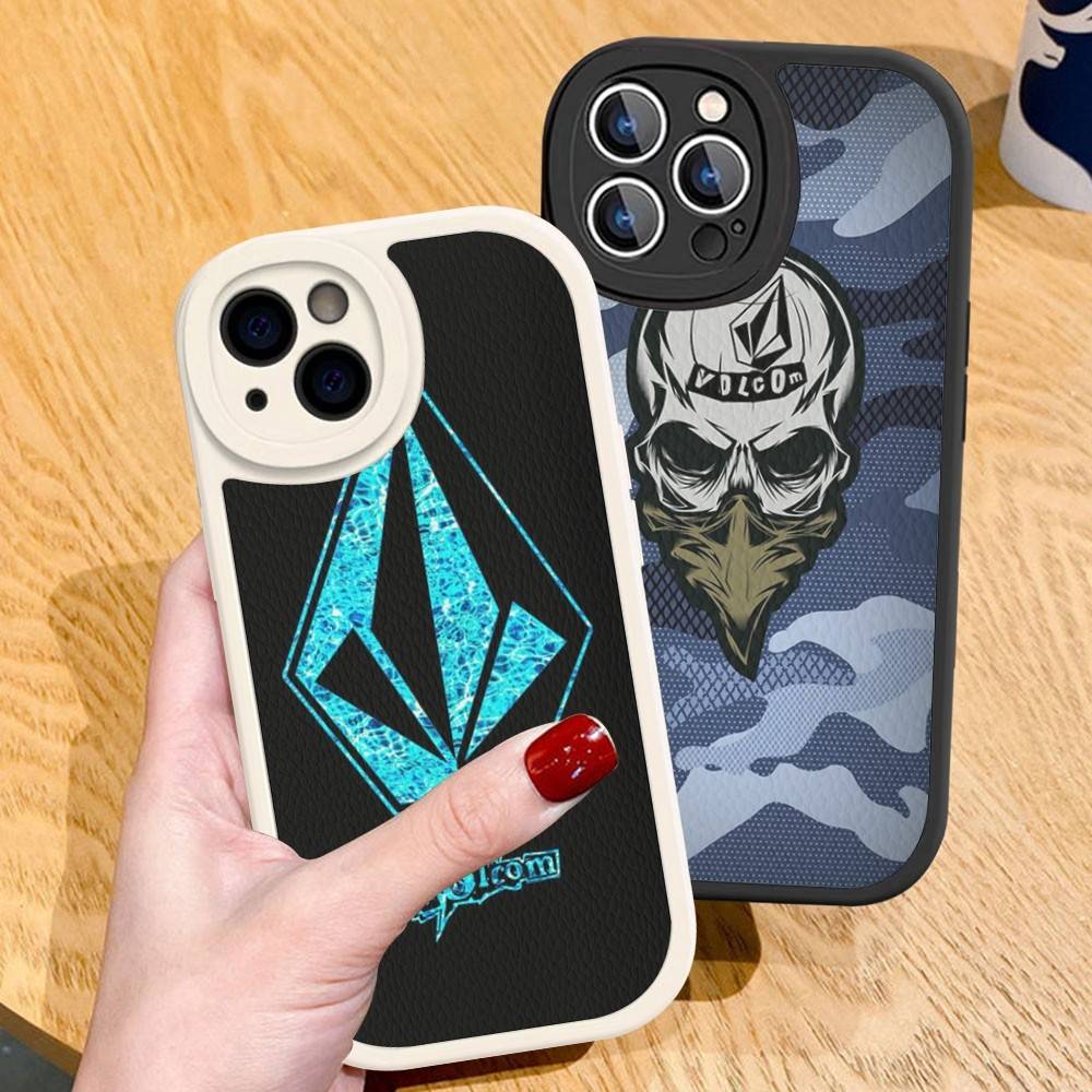 Well-known Skateboard V-VOLCOMs Brand Phone Cover For IPhone 11 12 13 14 15 16 Pro Max Mini Plus Soft Leather Case