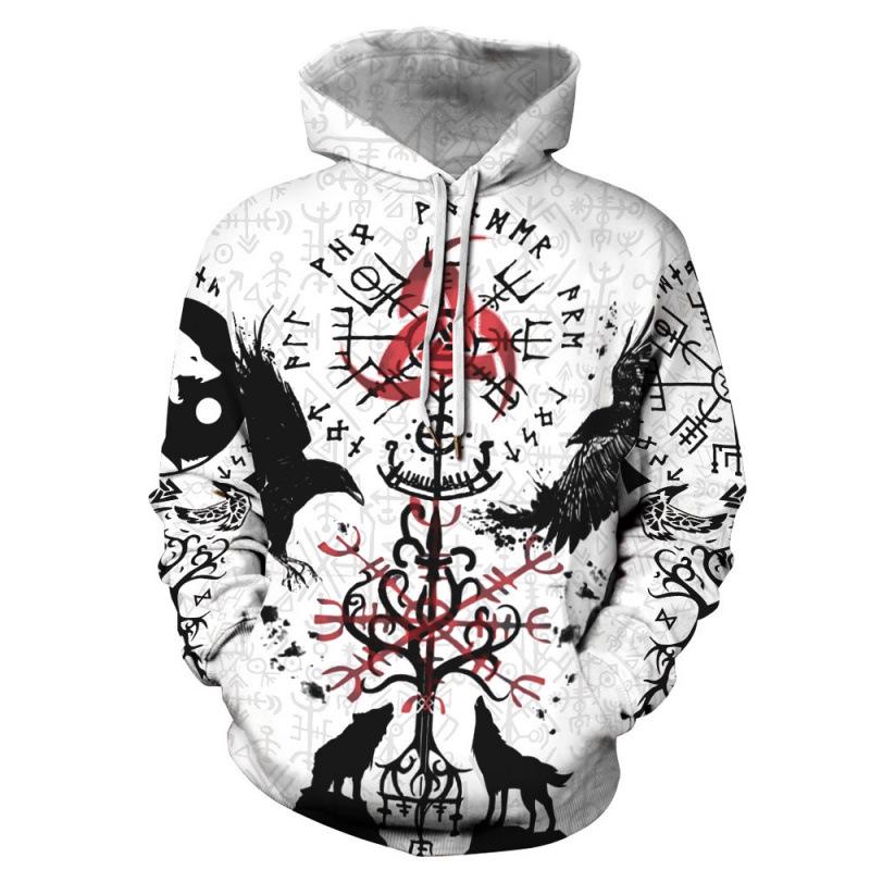 Wikinger-Krieger 3D-Druck Hoodie: Herren Trendiger Pullover Sweatshirt 2025 Edition