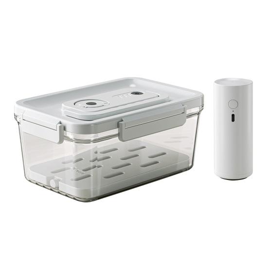 Contenitore Alimentare Ermetico Sottovuoto Elettrico Scatola Croccante Sigillata Ermeticamente con Pompa Manuale Contenitore per Alimenti Senza BPA per Frigorifero Frutta Verdura e Carne