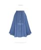 European & American Plus Size Women's Elastic Waist A-Line Denim Skirt