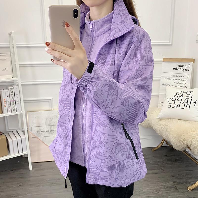 Unisex 3-in-1 Two-Piece Jacket Suit - Autumn/Winter Fleece-Lined, Windproof for Mountaineering, Skiing, and Sports.