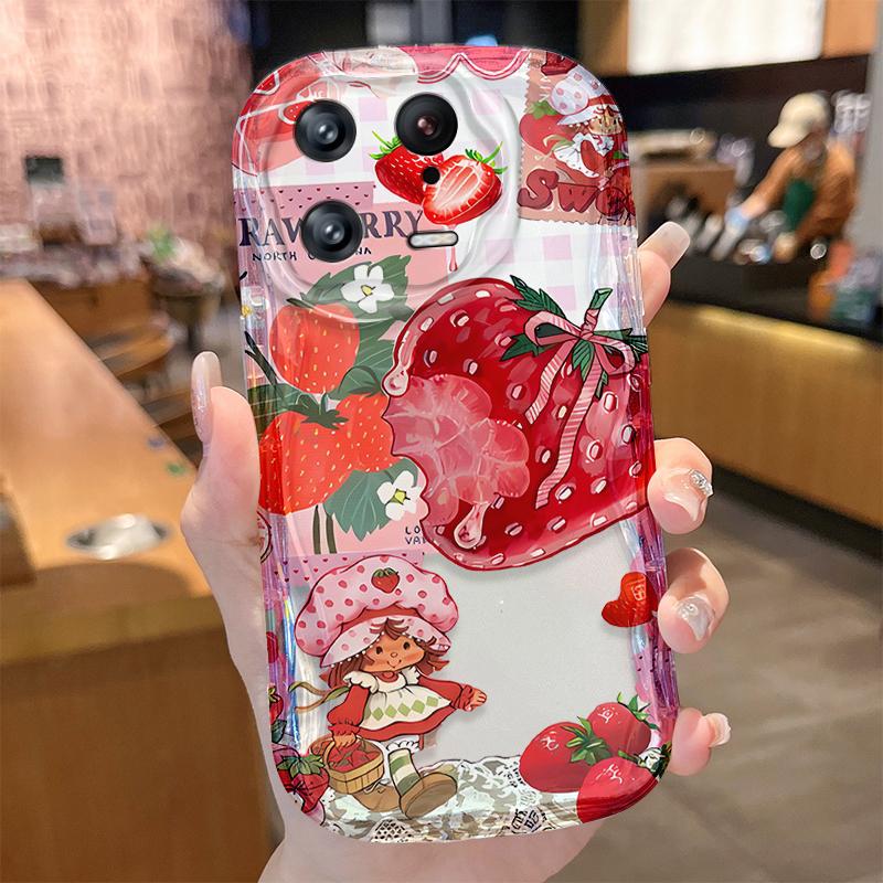 Lively Strawberry Girl Case for Xiaomi Mi 15 14T 13 Lite 12 Pro 12S 12X 11i 5G POCO X7 X6 X5 X4 GT X3 NFC F6 F5 F3 M6 Plus Cover