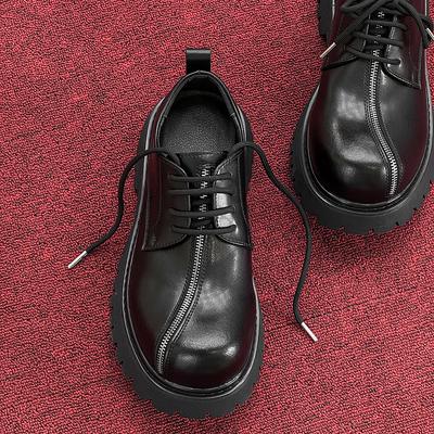 Fashion Casual Thick Soled Men's Leather Shoes Classic Designer Luxury Style Business and Office Black Hot Selling Derby Shoes Quality