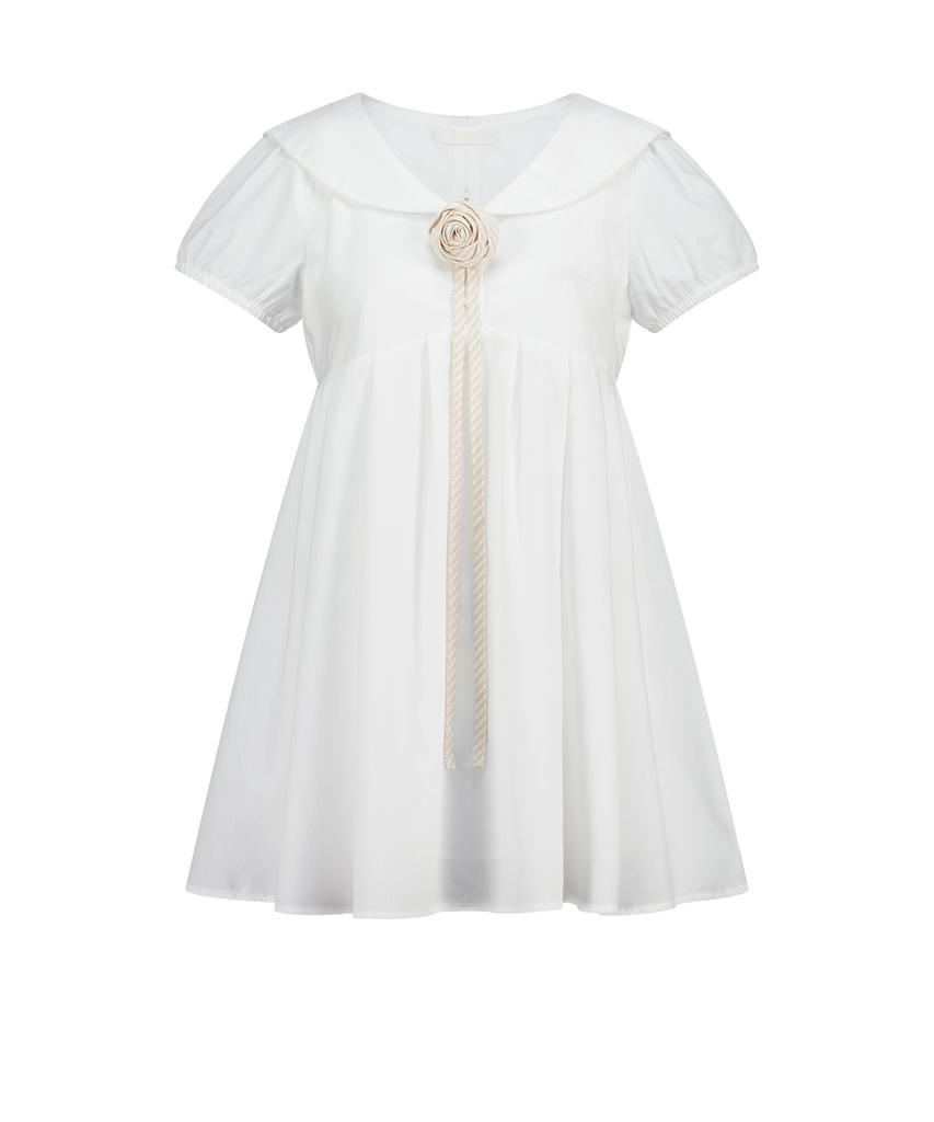 Iligo Sailor Collar Dress White