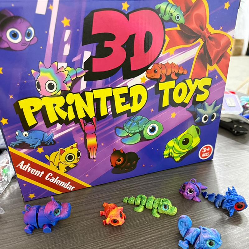 3D Printed Animals Toys, Mini Figures Cool Stuff Desk Pet, Christmas Advent Calendar For Kids, Birthday Gift For Boys And Girls, Party Favors