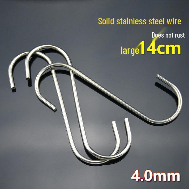 Solid Stainless Steel S-Shaped Kitchen Hooks – Multi-Functional & Thickened Design