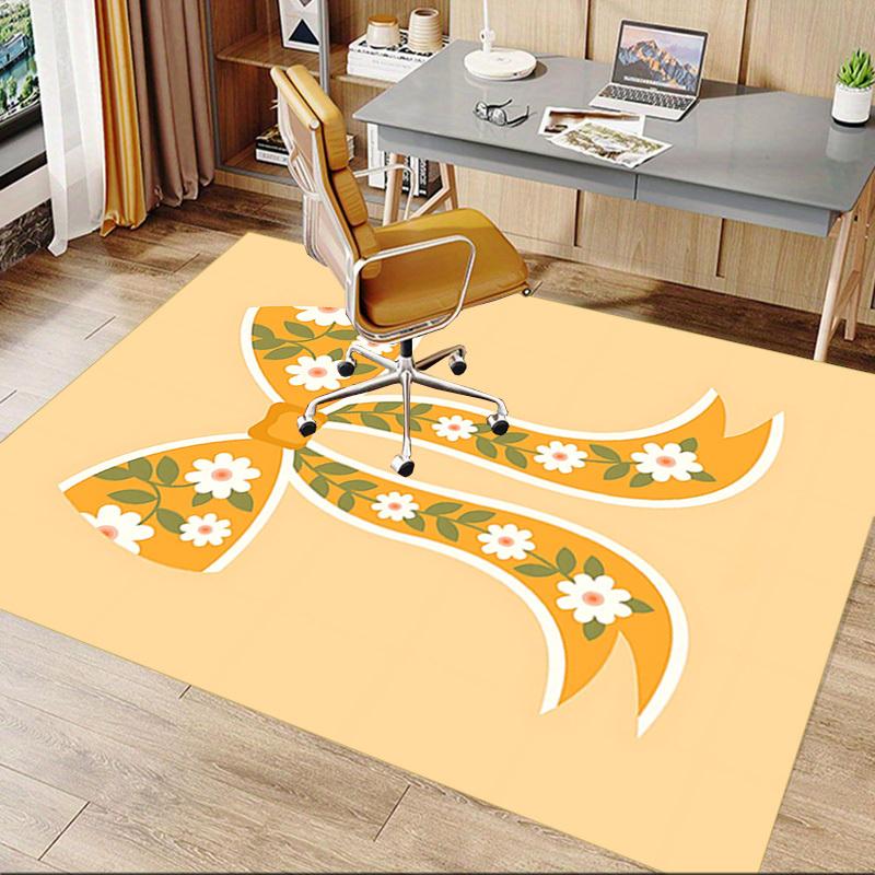 1PC Floral Bow Anti-slip carpet, suitable for Office, bedroomand playrooms. It can also be used as a sofa footrest cover-W31