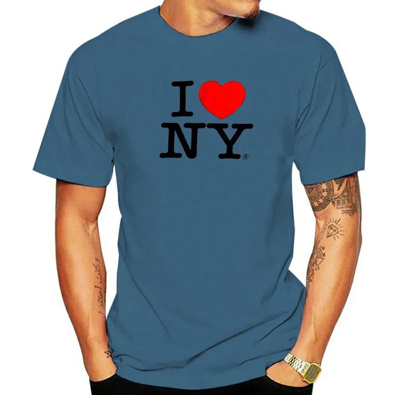 

Футболка с коротким рукавом и принтом в виде сердца I Love Ny New York, белая мужская футболка большого размера с графическим принтом S чёрный